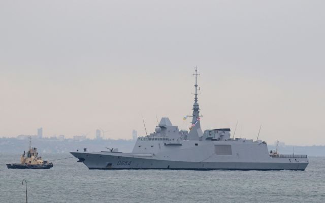 French Navy's frigate Auvergne arrives at the Black Sea port of Odessa
